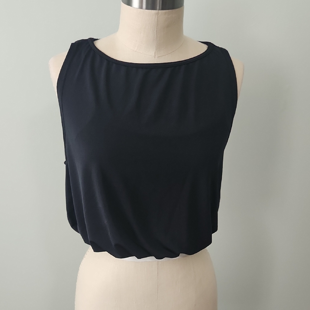 Elegant Black Sleeveless Dance Top